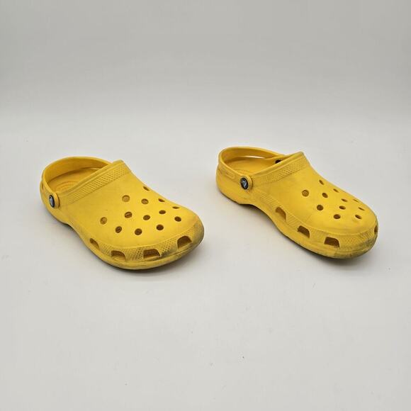 Crocs Sandals Womens 9 Mens 7 Yellow Slingback Shoes Classic Clog - Picture 5 of 9